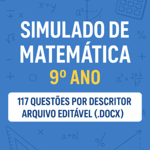 Capa do Simulado de Matemática para o 9º ano com questões organizadas por descritor