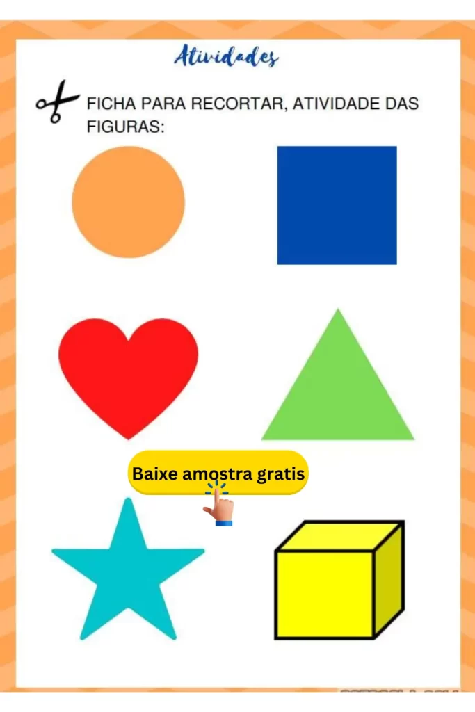 Nesta atividade, os alunos devem recortar as figuras geométricas da folha e, opcionalmente, colá-las em outra folha de papel. Esta atividade ajuda a desenvolver habilidades motoras finas e o reconhecimento de formas geométricas básicas.