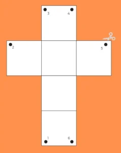 Planificação de cubo 3D com cordão