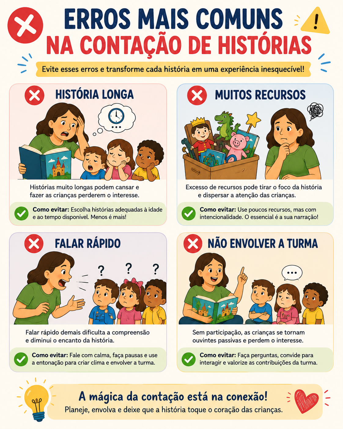 Erros que devem ser evitados na contação de histórias