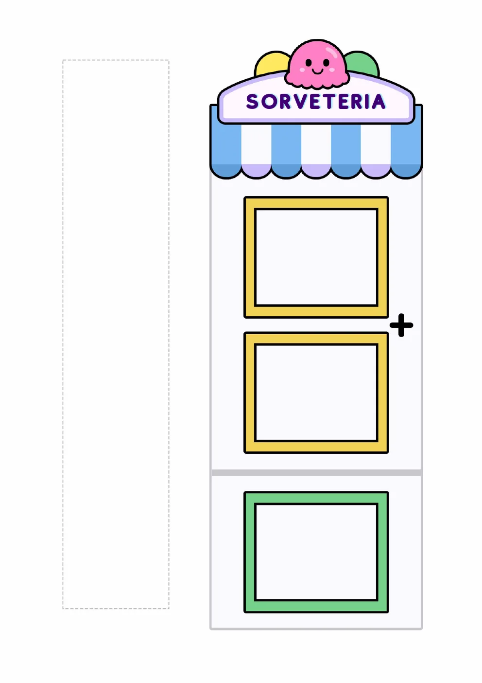 Fachada da sorveteria para atividade de adição