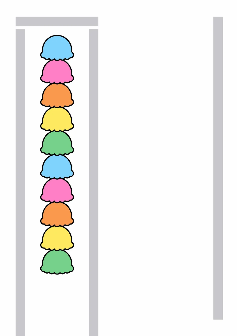 Bolas de sorvete coloridas para recortar